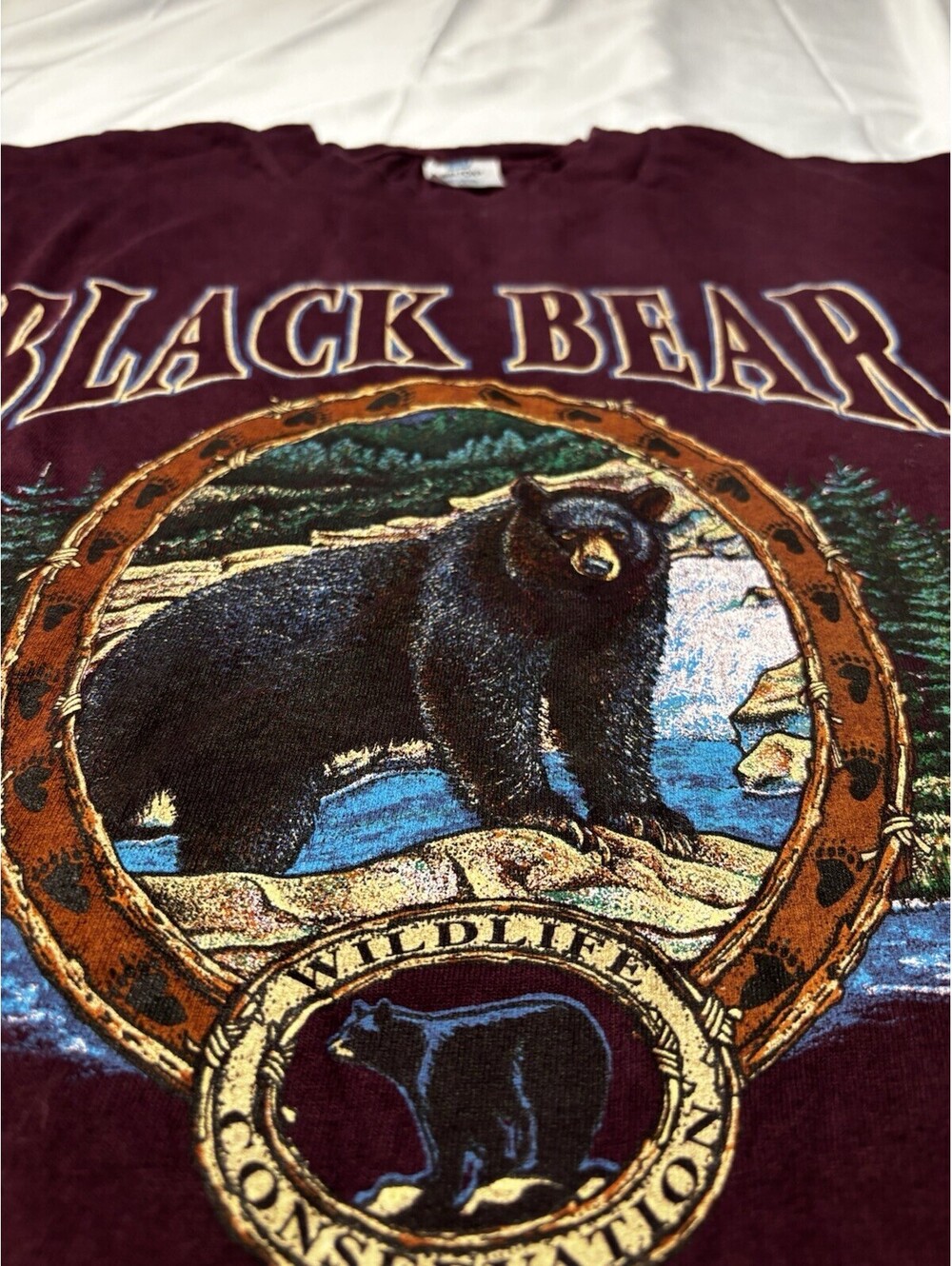 Vintage Black Bear Wildlife Conservation Long Sleeve Tee XL